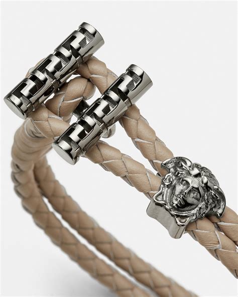 versace medusa charm rope bracelet|Versace Medusa braided leather bracelet.